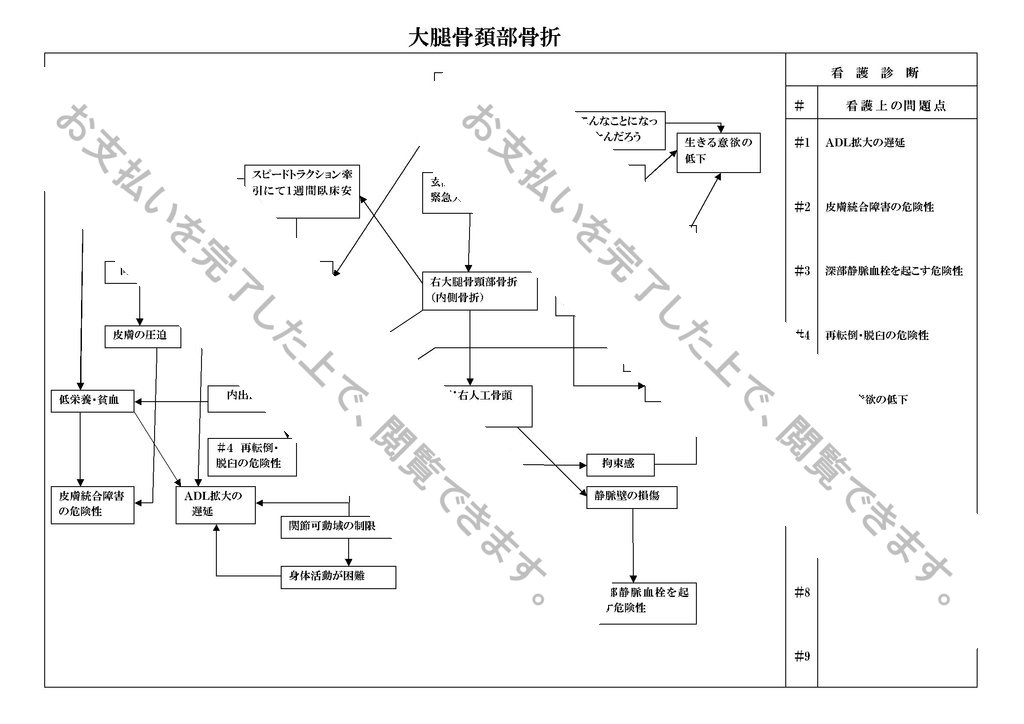 関連図 大腿骨頚部骨折 82歳女性